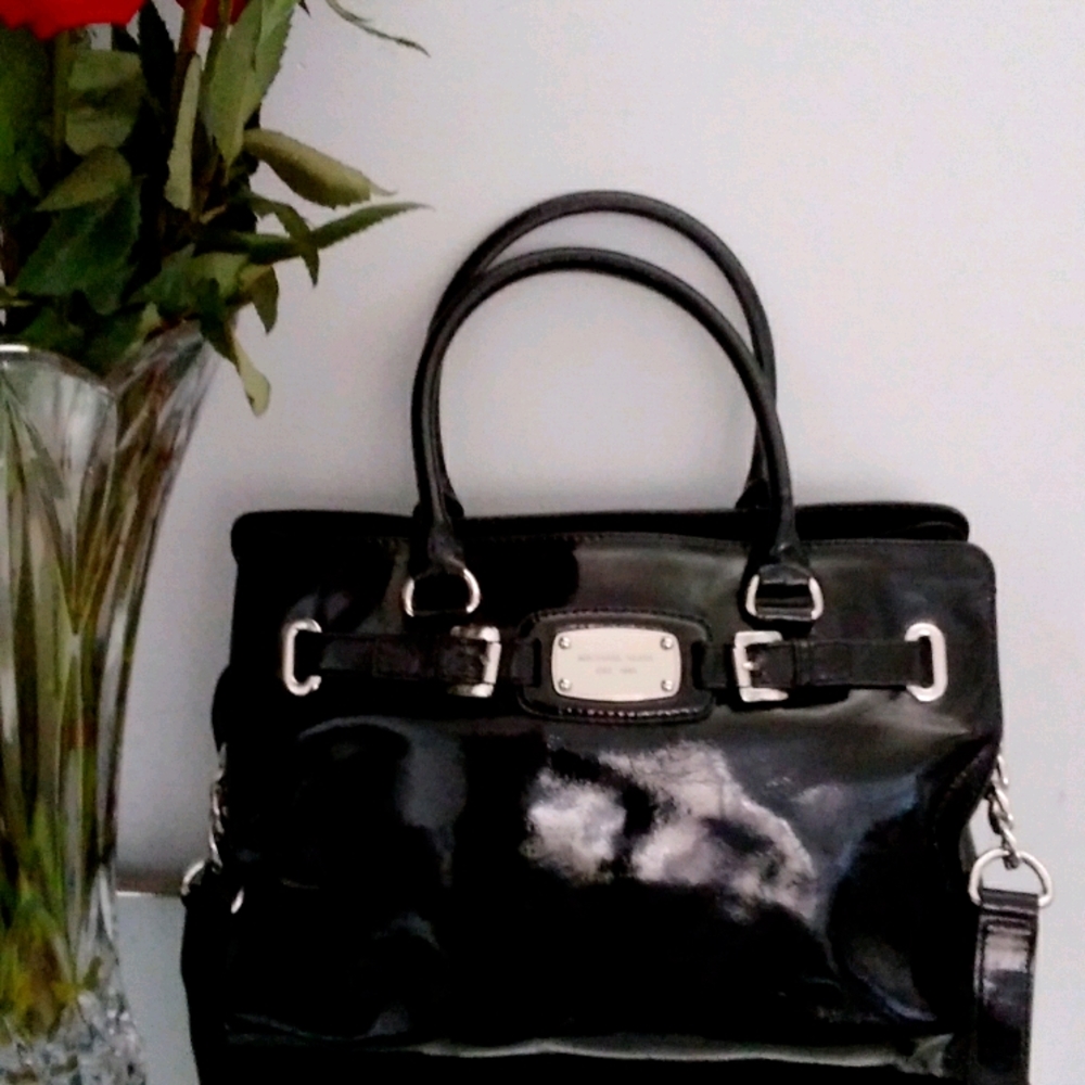 Michael Kors Genuine Patent Leather Handbag Black